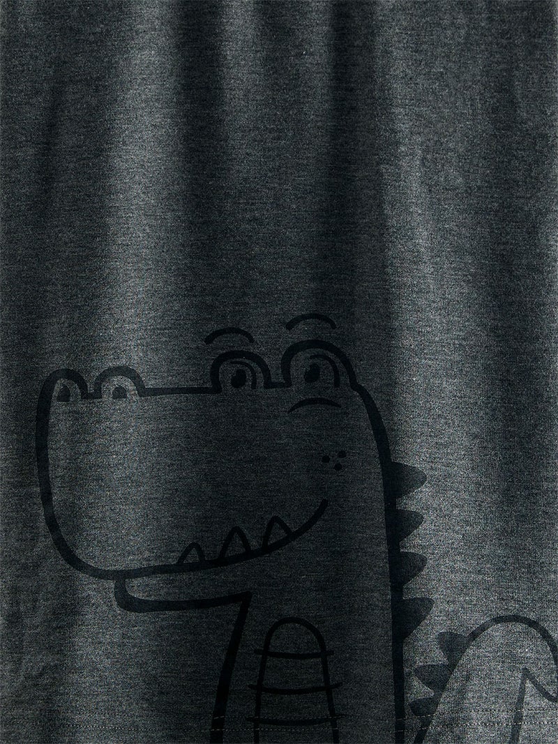 Denokids Dino Basic Boy Anthracite Pyjama Set - Image 5